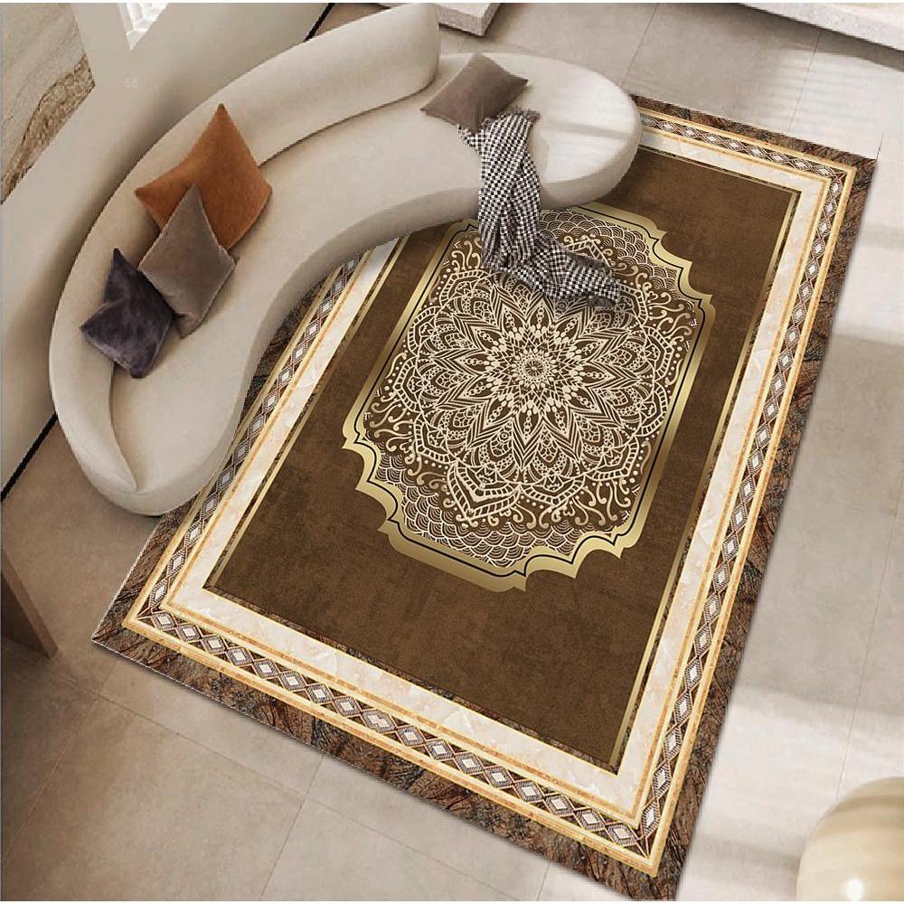 

Luxury Style Black Gold Carpet Large Area Living Room Decoration Bedroom for Rugs Non-slip Customizable Cloakroom Soft Floor Mat 60*90cm