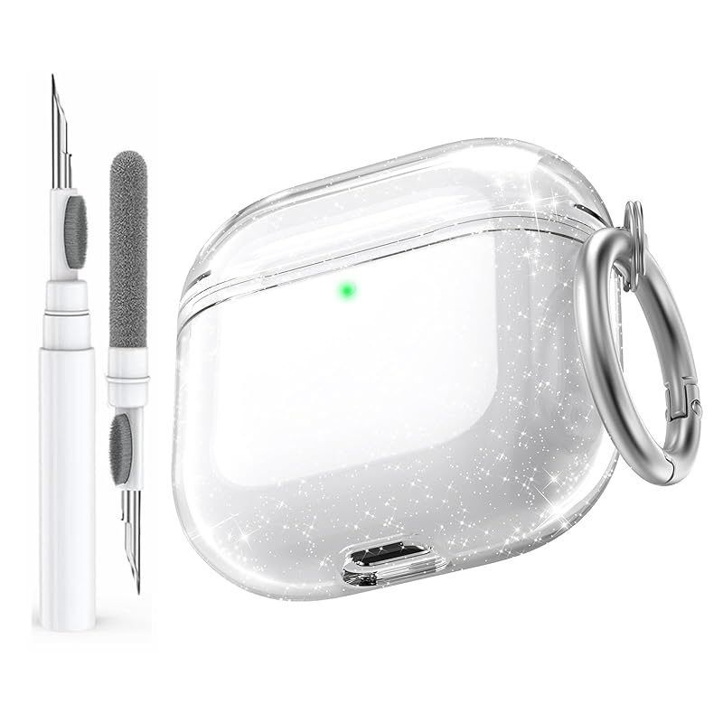 

AhaStyle Clear Airpods with cleaning kit 4 case cover [Prevention of yellowing] Apple Soft TPU Protective Cover Skin Designed for AirPods 4th