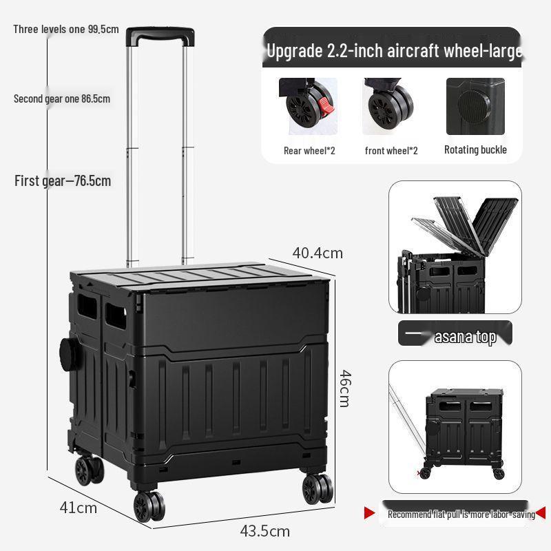 Portable Stair-Climbing Trolley: Folding Cart for Groceries, Camping, and Outdoor Use