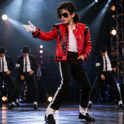 Classic Michael Joseph Jackson Leather Red Thrilling Jacket Halloween Birthday Gift Night Outwear