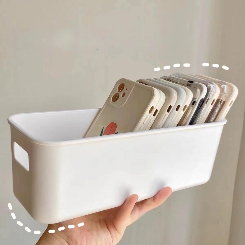 Desktop Storage Box, Phone Case Sorting, Cosmetics Dormitory Storage Basket, Drawer Partition Sorting, Rectangular Storage Box