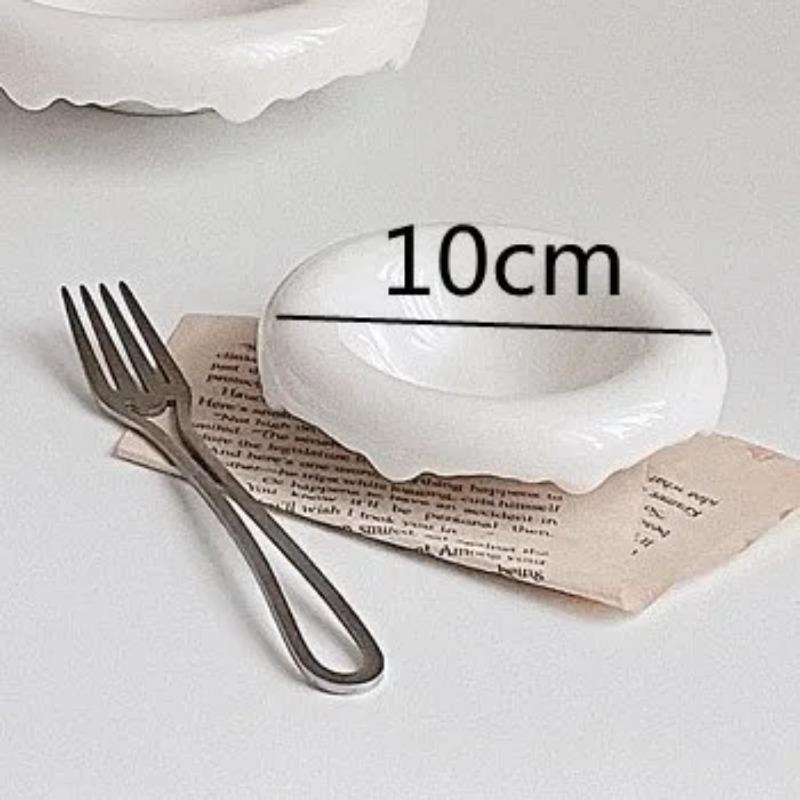 

Белая керамическая тарелка для обеда Круглые тарелки для завтрака Десертная тарелка Фруктовая тарелка Салатница Тарелки для пасты в западном стиле Поднос для закусок Фруктовая тарелка