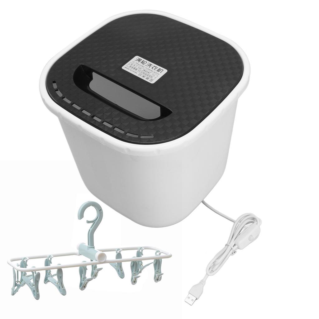 Portable Washing Machine USB Powered Mini Turbo Washing Machine with Clothes Drying Rack 6L