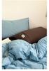 Literary Wabi-sabi Cotton Striped Bedding Set - Three-Piece Dormitory Duvet Cover with Fitted Sheet