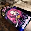 KPop Demon Hunters Cute Print Flannel Blanket, Warm Comfortable for Bedrooms, Sofas, Beds -HYQ16