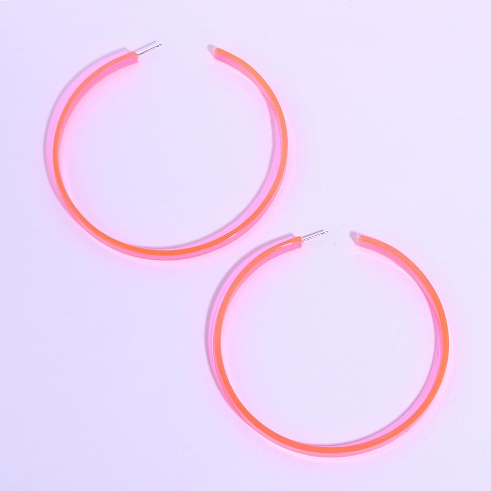 Fashion Large Colorful Acryl Geometric Earrings For Female Street Style Look