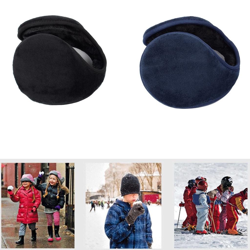 Winter Ear Muffs for Men & Womens Adjustable Plush Ear Warmers for Outdoor Skiing Behind the Head Earmuffs