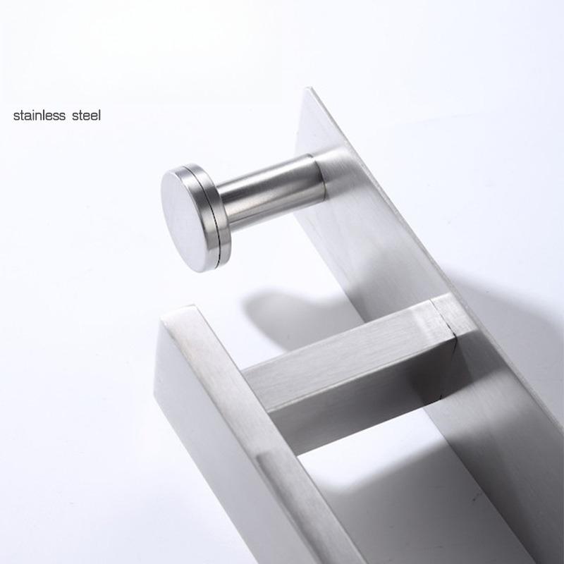 Stainless Steel Towel Rack No Drilling No Nails For Bathroom Toilet Single Rod Bathroom Hardware Towel Hanger Towel Bar