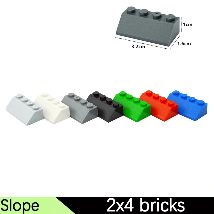 50Pcs Building Blocks Slope Roof 3037 2x4 DIY Slope Thick Figures Brick Compatible With 3037 Educational Creative Leduo Toys