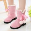 Children Fashion Snow Boots For Kids Girls Plush Plus Velvet Thicken Warm Boots Pink Red Black 5 6 7 8 9 10 12 13 14 Years