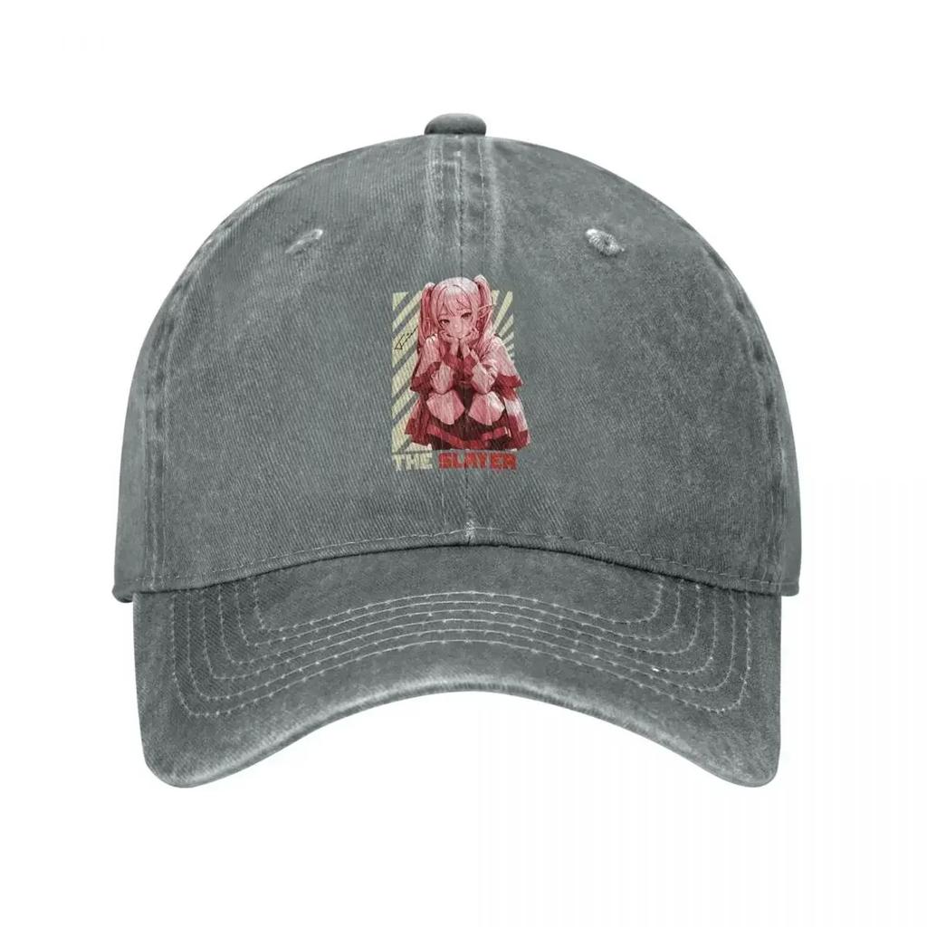 The Slayer Frieren At The Funeral Baseball Cap Vintage Distressed Denim Anime Girl Headwear Unisex Outdoor Unstructured Soft Hat