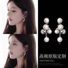 Xu I is dazzling Zhao Lusi Xu Yan same silver needle zircon pearl earrings elegant stud earrings light luxury high-end earrings