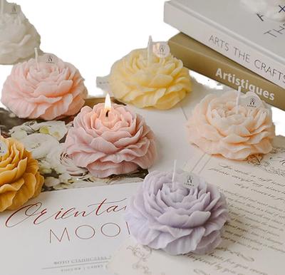 T-10  Peony Flower Scented Candle Handmade for Birthday Wedding Souvenir Gift Party Decoration Delicate Fragrance Aroma