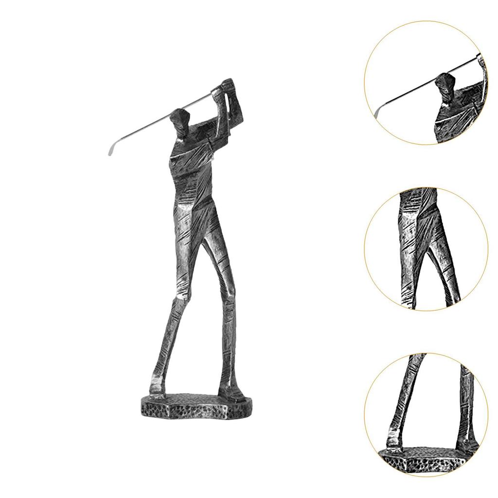Golfová socha Socha golfisty Ozdoba Dekorace Golfová hůl Pryskyřičná figurka