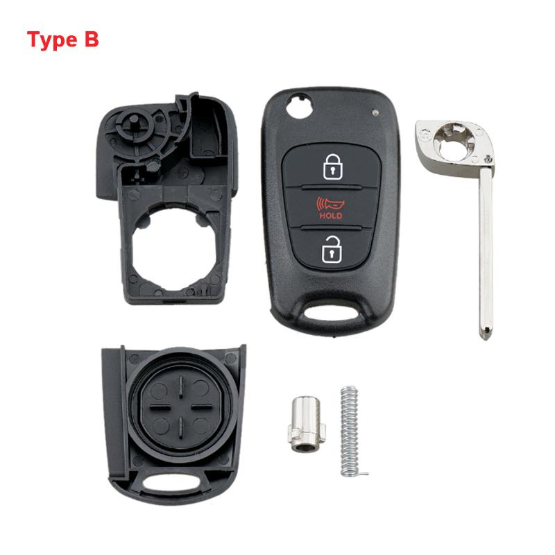 3-Tasten Schlüsselhülle Ersatz Klappbare Auto Schlüsselanhänger Hülle Schale Passend für Hyundai / Kia