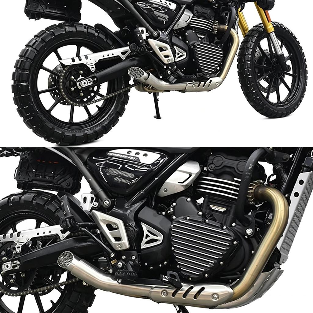 Triumph Speed 400/Scrambler 400X Stainless Steel Modified Hidden Tailpipe Exhaust