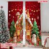 2pcs 2D Flat Printing Merry Christmas Popular Curtain Gingerbread House Christmas Scene Artwork 100% Polyester Fabric Without
