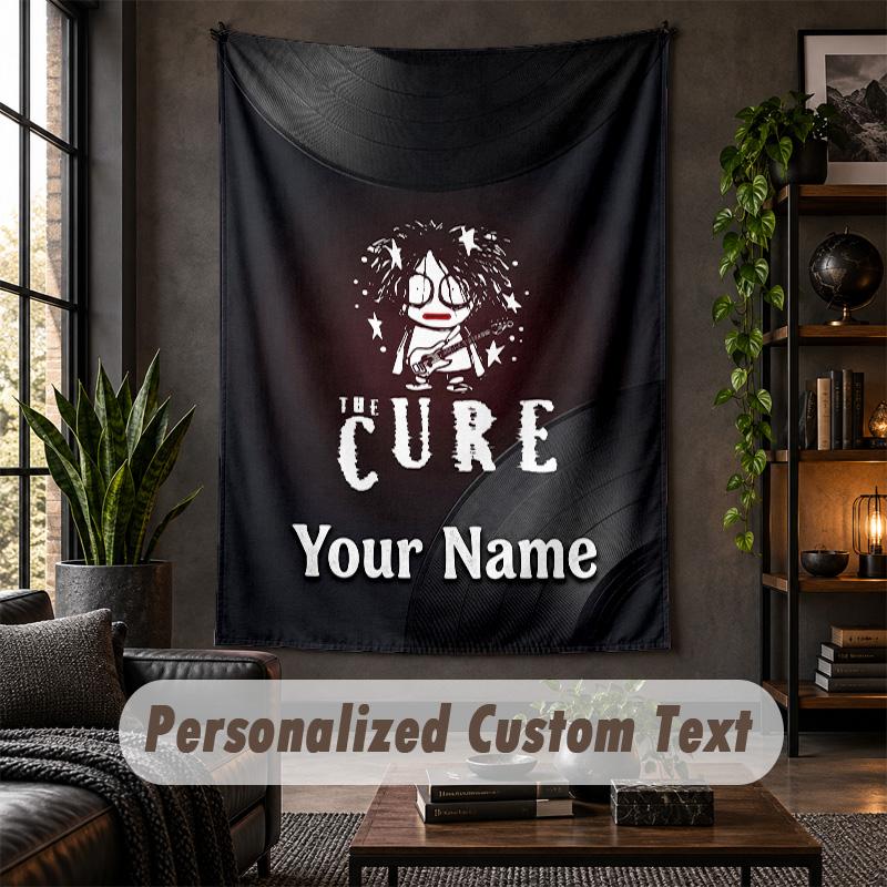 Personalized Wall Tapestry,The Cure Custom Text, Soft Fabric Wall Art For Indoor Decoration
