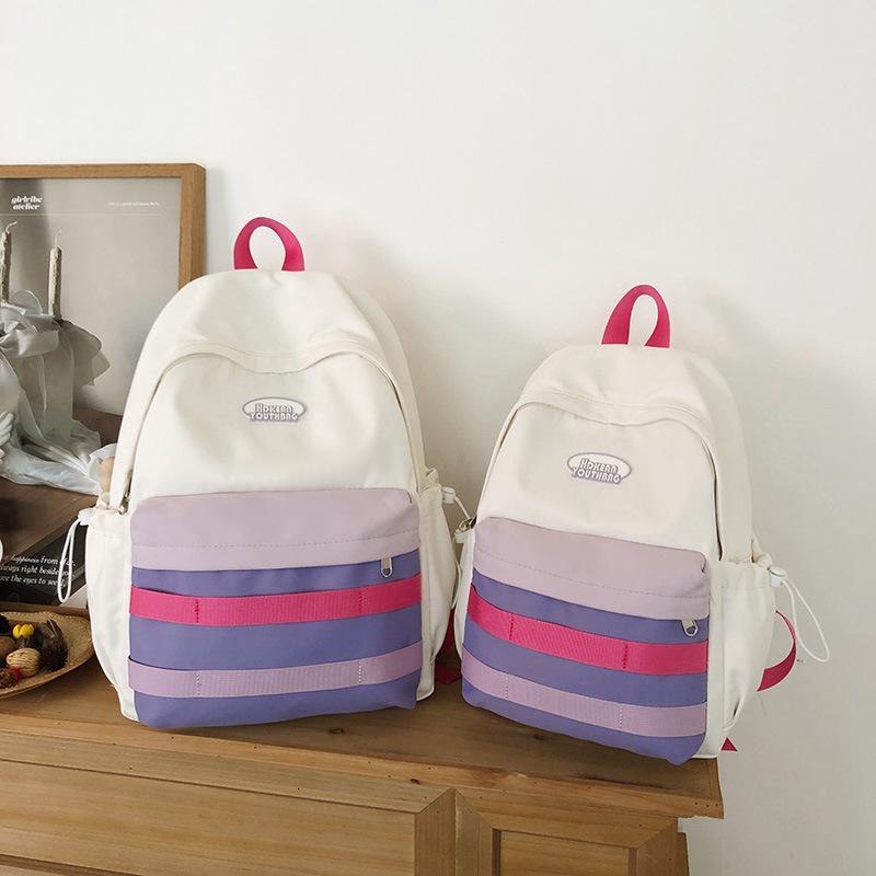 Schoolbagins Wind Japanese School Bag Large Capacity Korean Version Contrasting Color Versatile Girl Backpack High Value Student Backpack Female