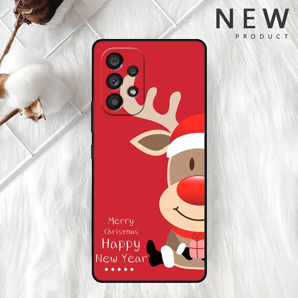Snømann Juledeksel For Samsung Galaxy A52 A12 A51 A32 A21s A71 A32 5G A12 A22 A53 A31 A13 A72 A02s A41 A03 A04 Telefondksel