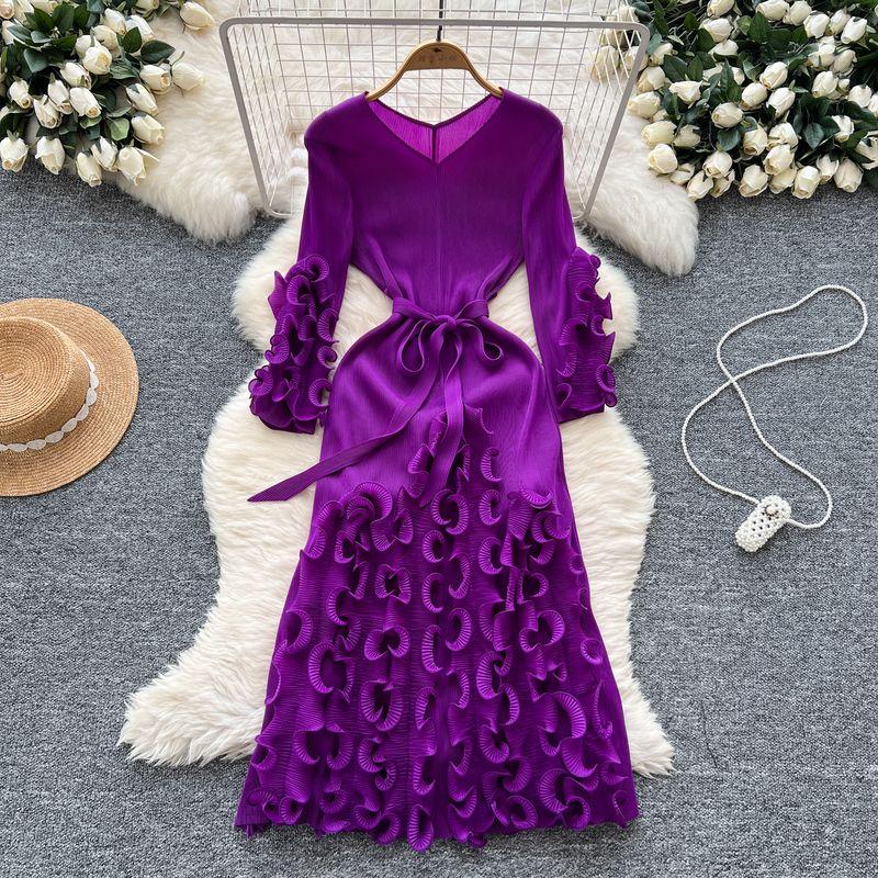 Design Three-Dimensional Ruffles Niche Style Exquisite Dress