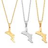 1 Stück Seychellen Karte Anhänger Halsketten Mahe Edelstahl für Damen Mutter Schmuck #572062