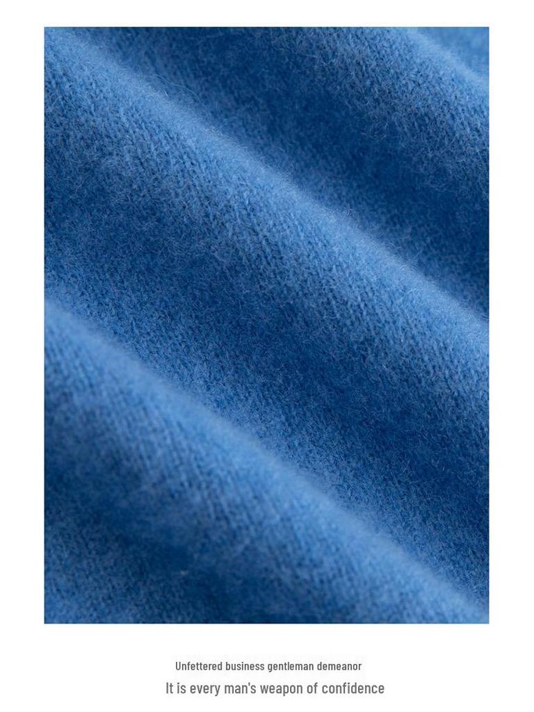 Men's Autumn/Winter Pure Wool Round Neck Loose Fit Cashmere Sweater - Youth Fashion