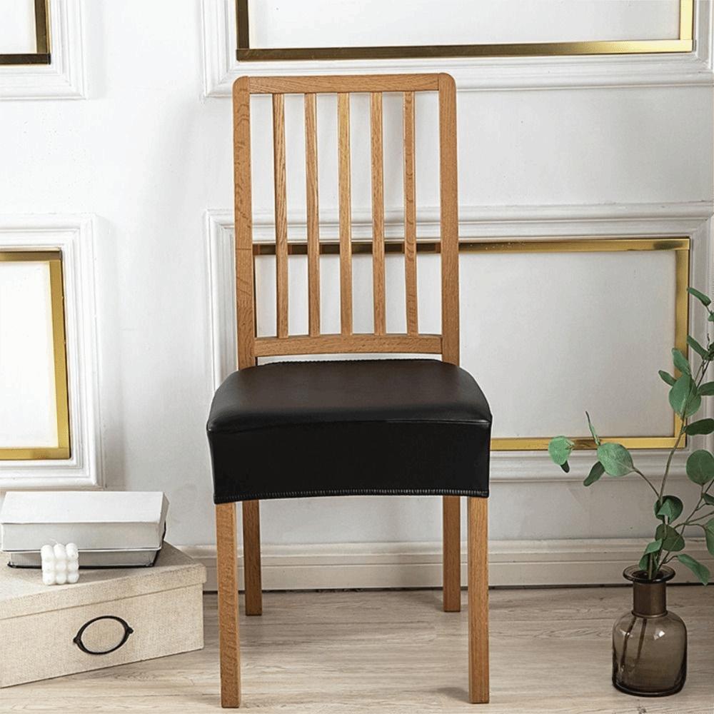 PU Leather Waterproof Seat Protectors Square Shape Elastic Chair Slipcover  Kitchen Use