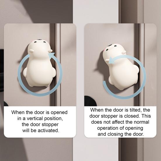 Door Pinch Guard Silicone Door Slam Stopper Cute Animal Door Stopper with Adhesive Prevents Slamming on Heavy Doors for Baby Safety Pet Friendly