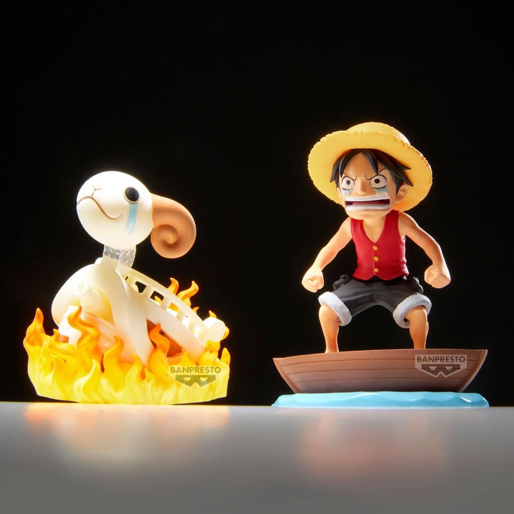 Banpresto Monkey Luffy Going Merry One Piece Action Figure World Collectable Log Story 8cm BP28928P Multicolor Figure Perfect for Anime Fans D. & - -