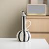Nordic Style Ceramic Oil Bottle Hand-drawn Stripes Olive Oil Dispenser Bottle  Home