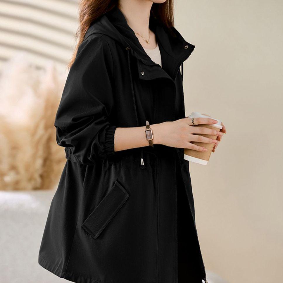 

Petite Women s Military Camel Hooded Trench Coat - Slim Fit, Fashionable, Spring/Autumn 2025 Style XL - Recommended 112-125 lbs