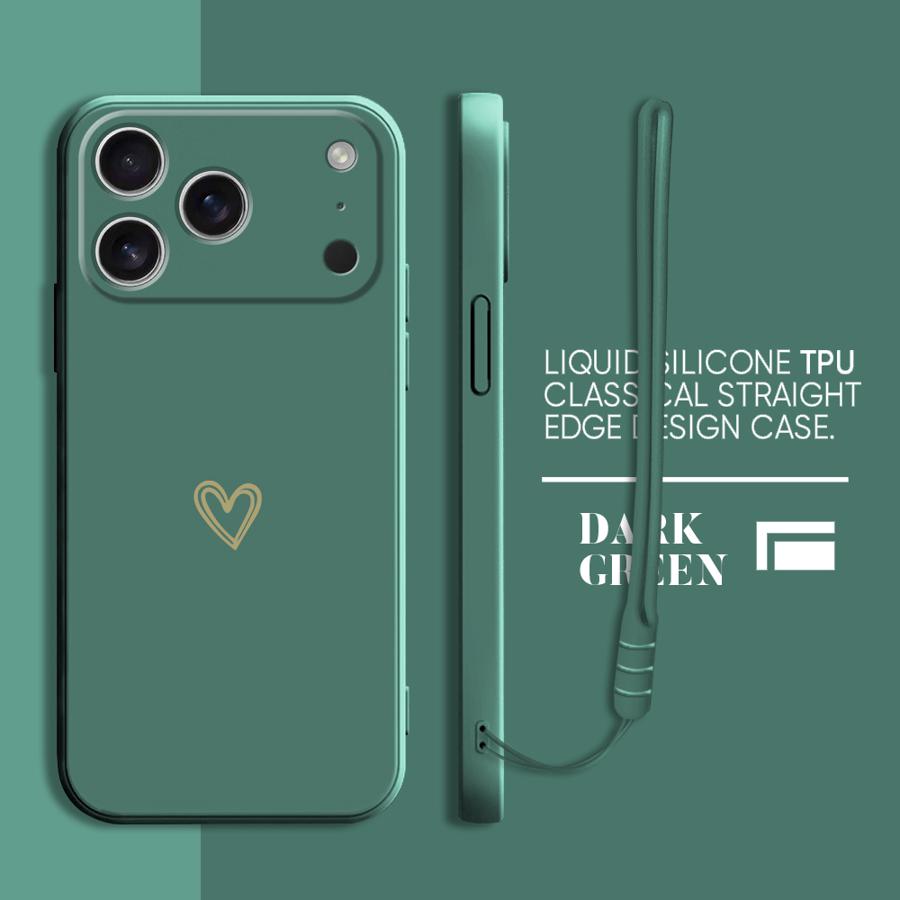 With Lanyard Love Case for Apple iPhone 17 Pro Max XS XR 15 11 13 Mini 7 8 Air 12 Plus 16 Phone Cover