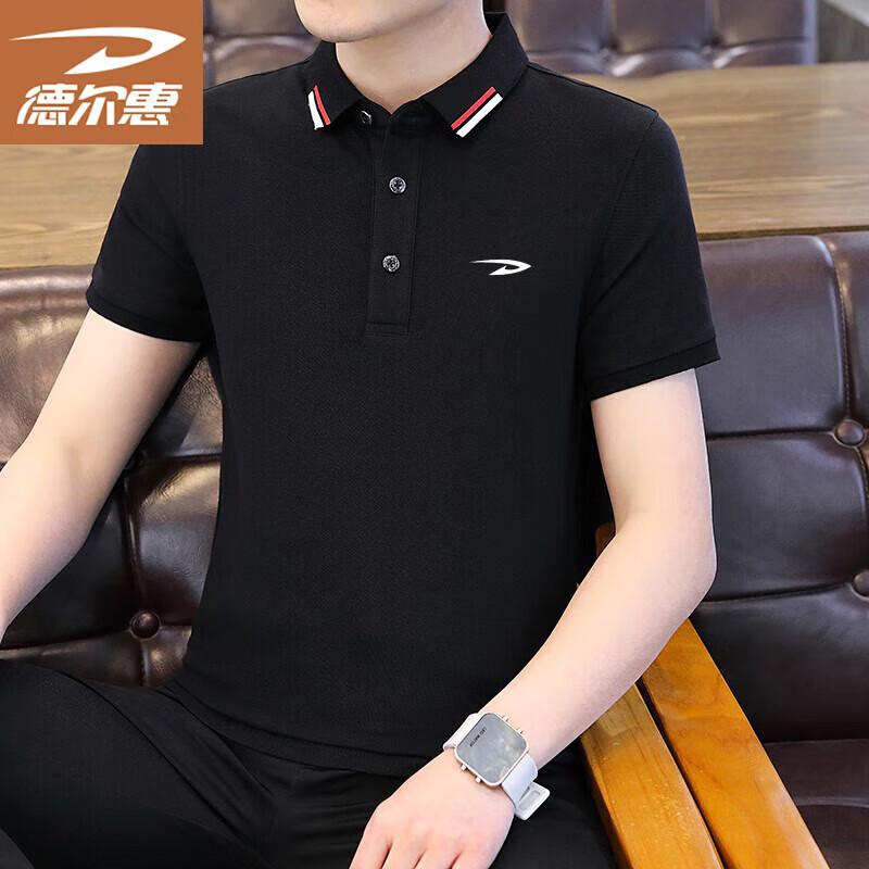 Мужская рубашка-поло Deerway в стиле business casual 5XL чёрный