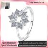 Fashionable 2026 Sterling Silver Moissanite Starry Sky Ring for Girls