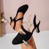 Fashion 2025 Summer Women Sandals Sexy Fish Mouth Hollow Shoes Women Thick with Word High Heels Female Summer Sexy Roman Female Sandals