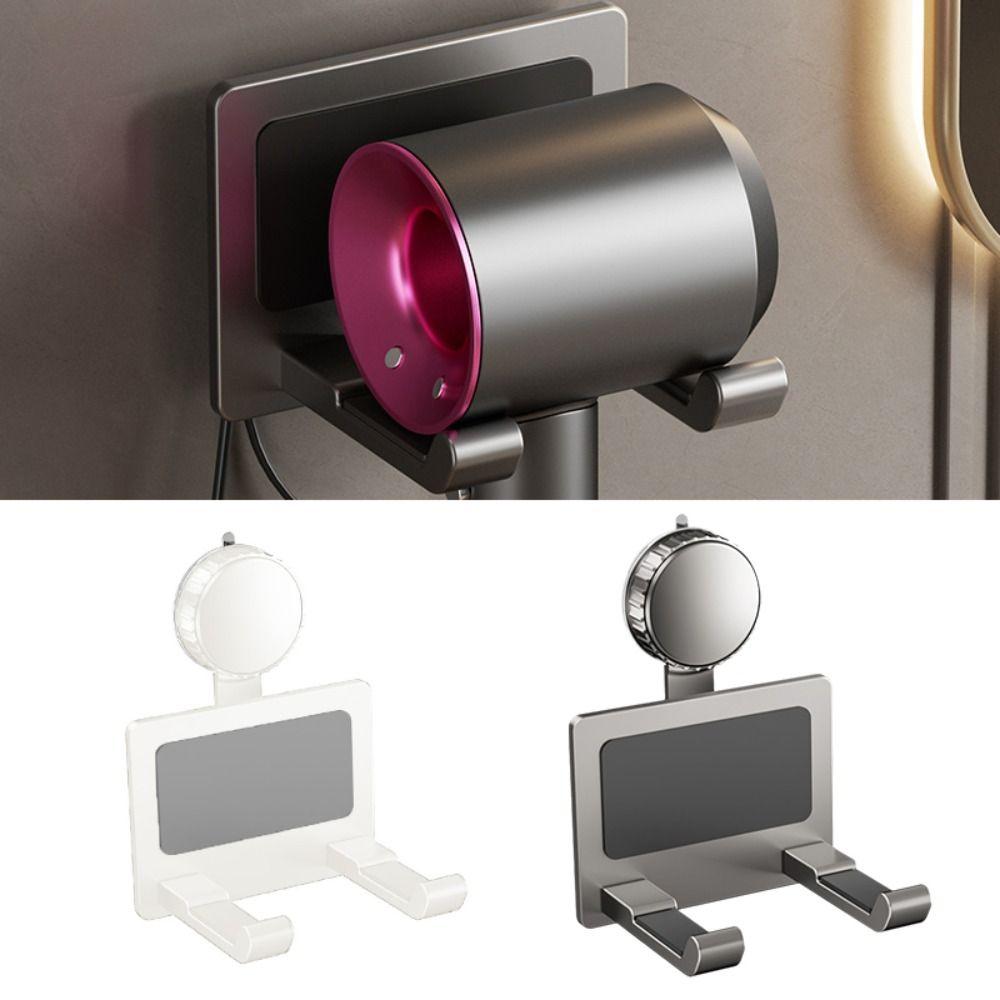 Wall Mounted Hairdryer Straightener Stand Punch-Free Hair Dryer Rack Hair Dryer Hanger  Bathroom