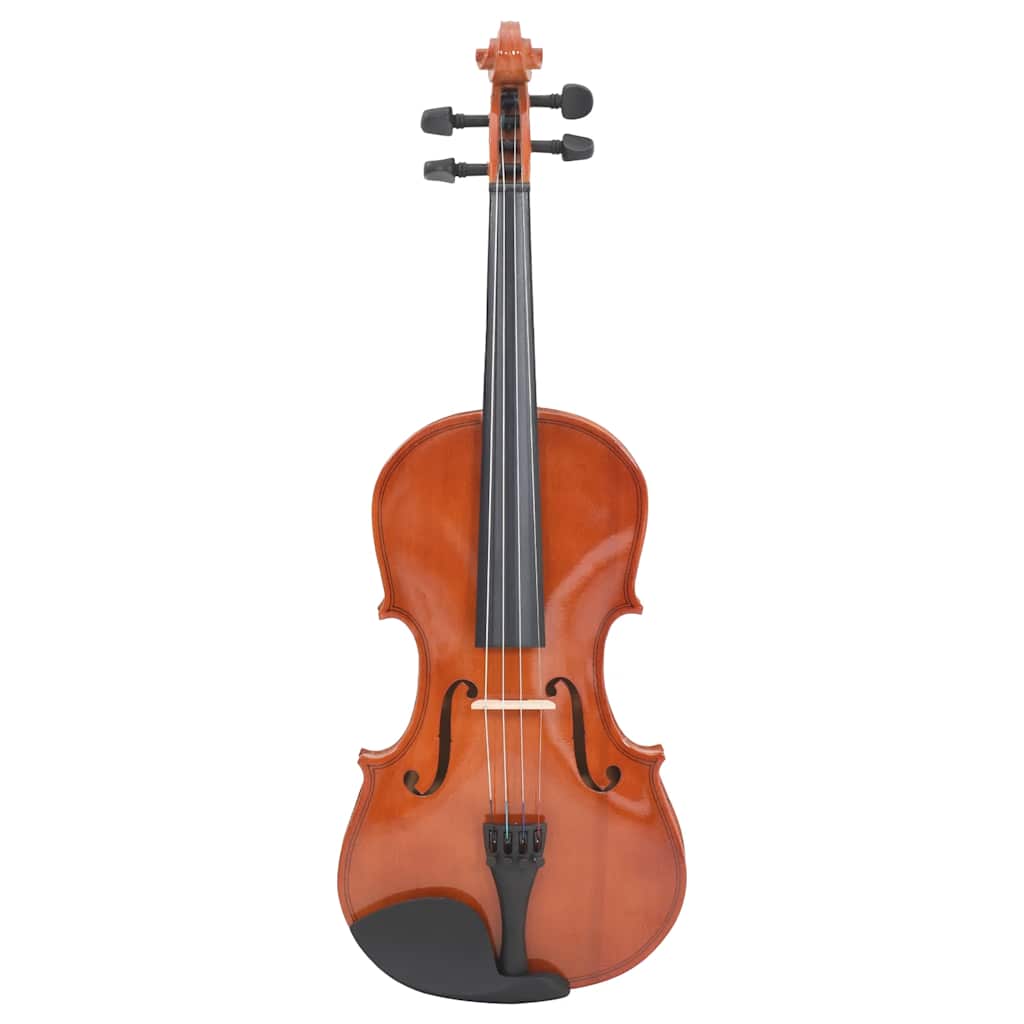 Violin Complete Set with Bow and Chin Rest Dark Wood Size 4 4