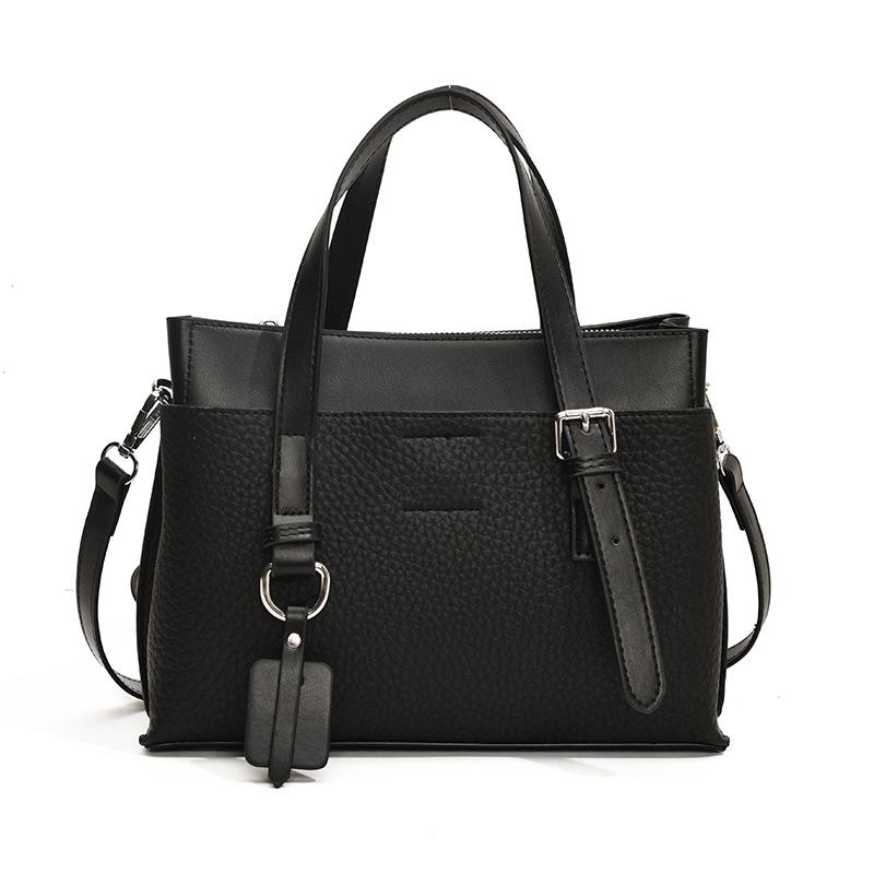 Fashion Texture Lychee Pattern Handbag Bag Women's New Tote Bag Commuter Shoulder Messenger Bag