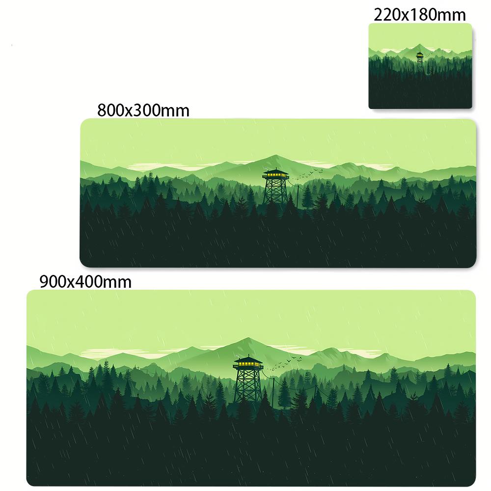 XXL Gummi Tiefwald Großes Mauspade Firewatch Mauspade Gamer Rutschfeste Kunst Schreibtischmatte Computer Laptop Pads 90x40cm Tastaturmatten