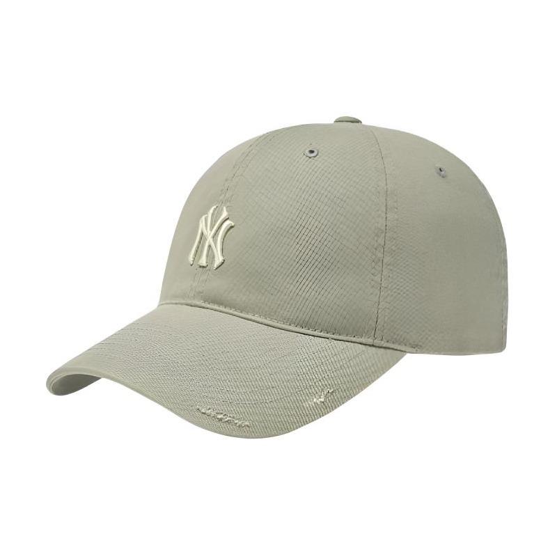 MLB CPB07 Series New York Yankees Cotton Baseball Cap Unisex Couple Style Black/ Makhaki F Unpackaged beige