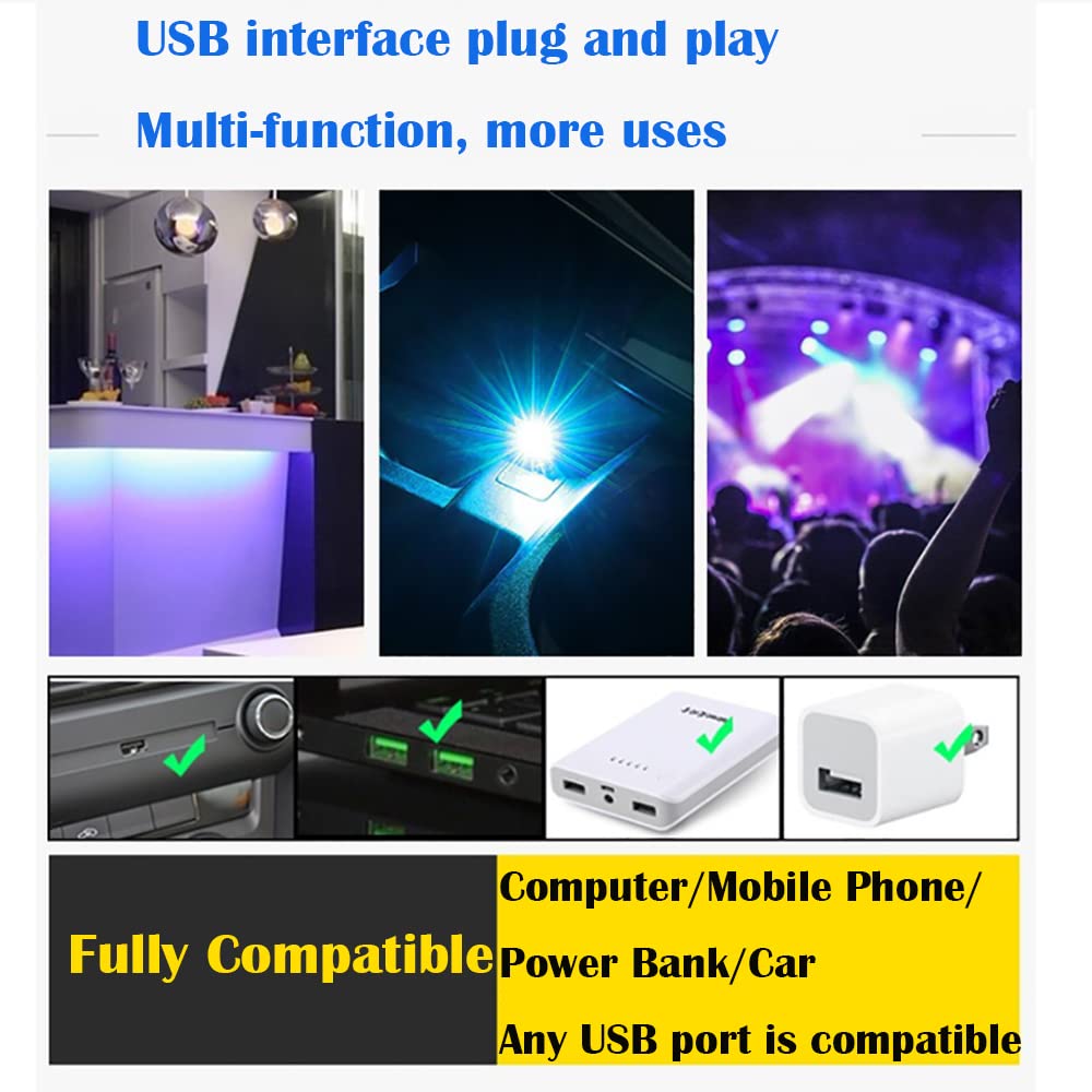 USB Atmosphere Light, CTRICALVER Car USB Light (Red), Plug-in 5V