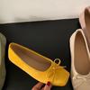 Flat Shoes French Bow Women's Shoes Red Small Single Shoes Ballet Shoes Spring and Summer New Ladyshoes Doudou Shoes