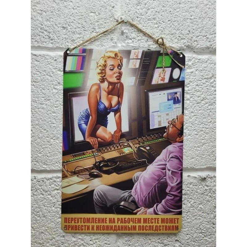 Pin-Up Girl Tin Plates, Garage Workshop Metal Decor 20x30cm