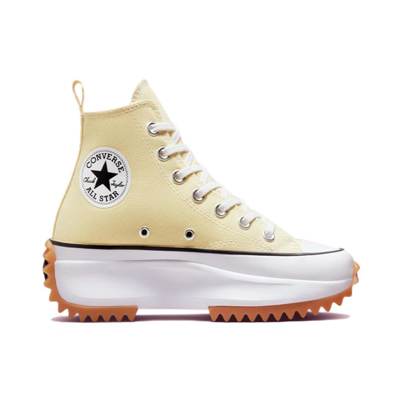 Converse Run Star Hike Platform Casual High Top Canvas Shoes Unisex Pale Yellow
