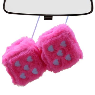 Dice Car Ornament, Autophagy Dice - 1 Pair Plush Car Interior Dice | Soft