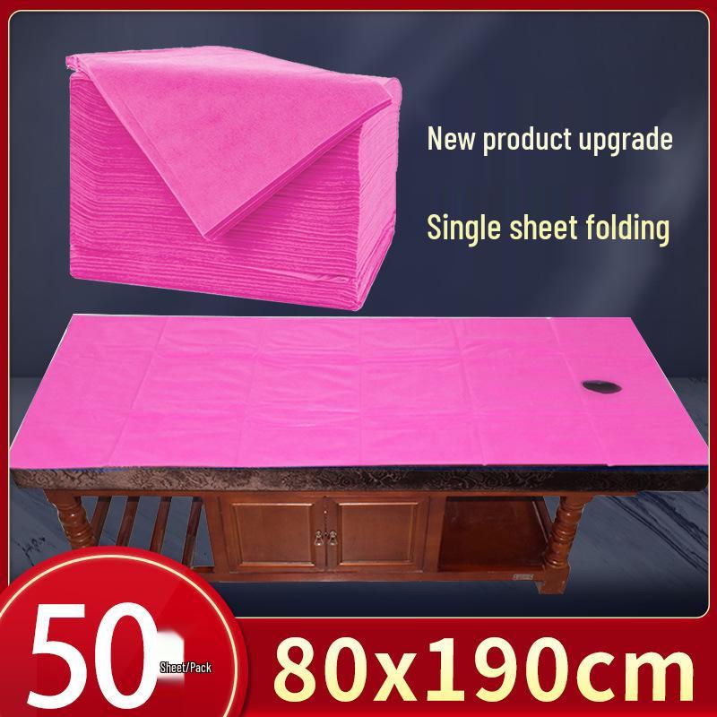 Waterproof Oilproof Disposable Bed Sheets with Hole - Non-Woven, Breathable, 100-Pack