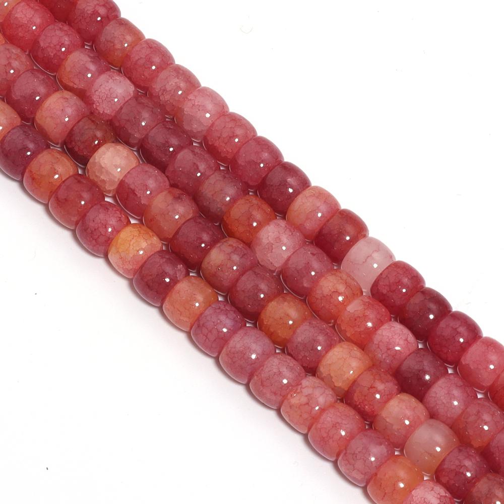 

1 Strand Colorful Floral Glass Spacer Beads Cylinder Imitation Jade Loose Beads DIY Bracelet Necklace Jewelry Making Accessories