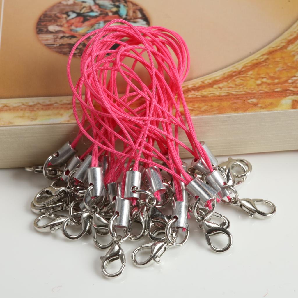 20/40pcs Colorful Lobster Clasp Rotating Lanyard Keychain Phone Charms for DIY Handmade Jewelry Pendant Accessories