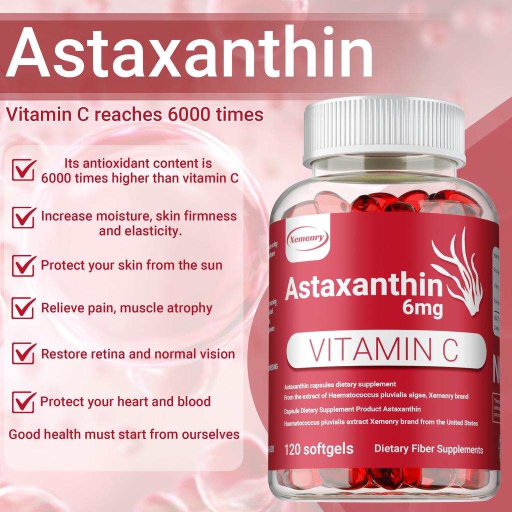 Astaksantyna 6 mg – silny przeciwutleniacz Haematoccus Pluvialis, zdrowie serca